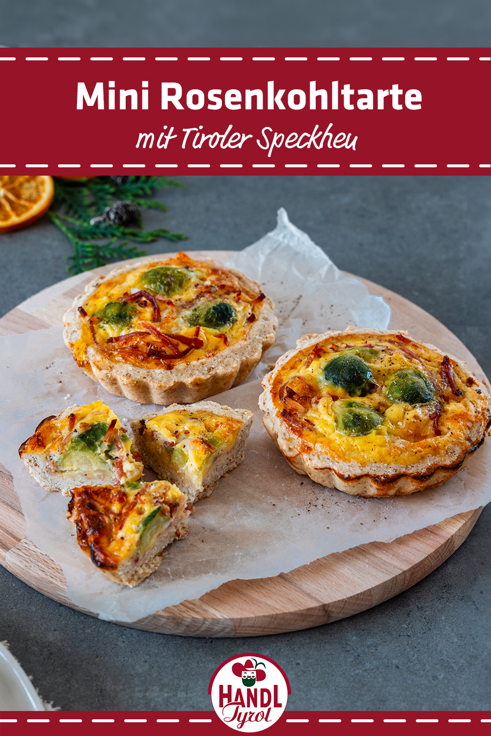 Tyrolean Brussels Sprouts Mini Tart with Speck Julienne - HANDL TYROL